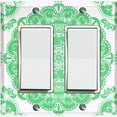 thumbnail image 1 of Metal Light Switch Plate Cover Mandala Neon Green Flower Tile Pattern MDL071, 1 of 13