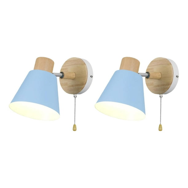 2 lámparas de pared nórdicas creativas para sala de estar, lectura y cocina. Azul