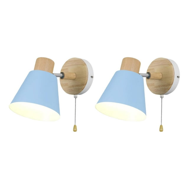 2 lámparas de pared minimalistas modernas con luz giratoria para dormitorio y restaurante. Azul