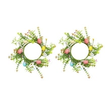 10" Artificial Easter Wreath with Colored Egg and Mixed Twigs Spring Wreath for Front Door with Easter Decorations, Farmhouse Spring Easter Décor, Easter Gifts