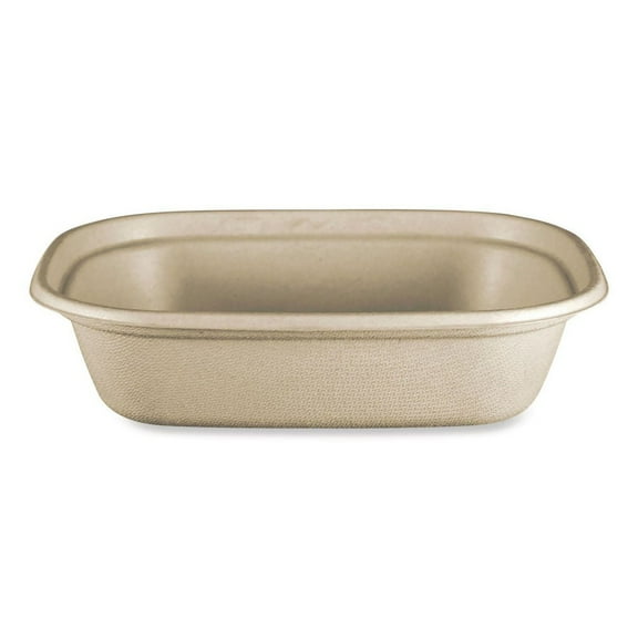 World Centric CT-SC-U2-LFP 8.7 in. x 6.5 in. x 2.1 in. 32 oz. Paper Fiber Containers - Natural (400/Carton)