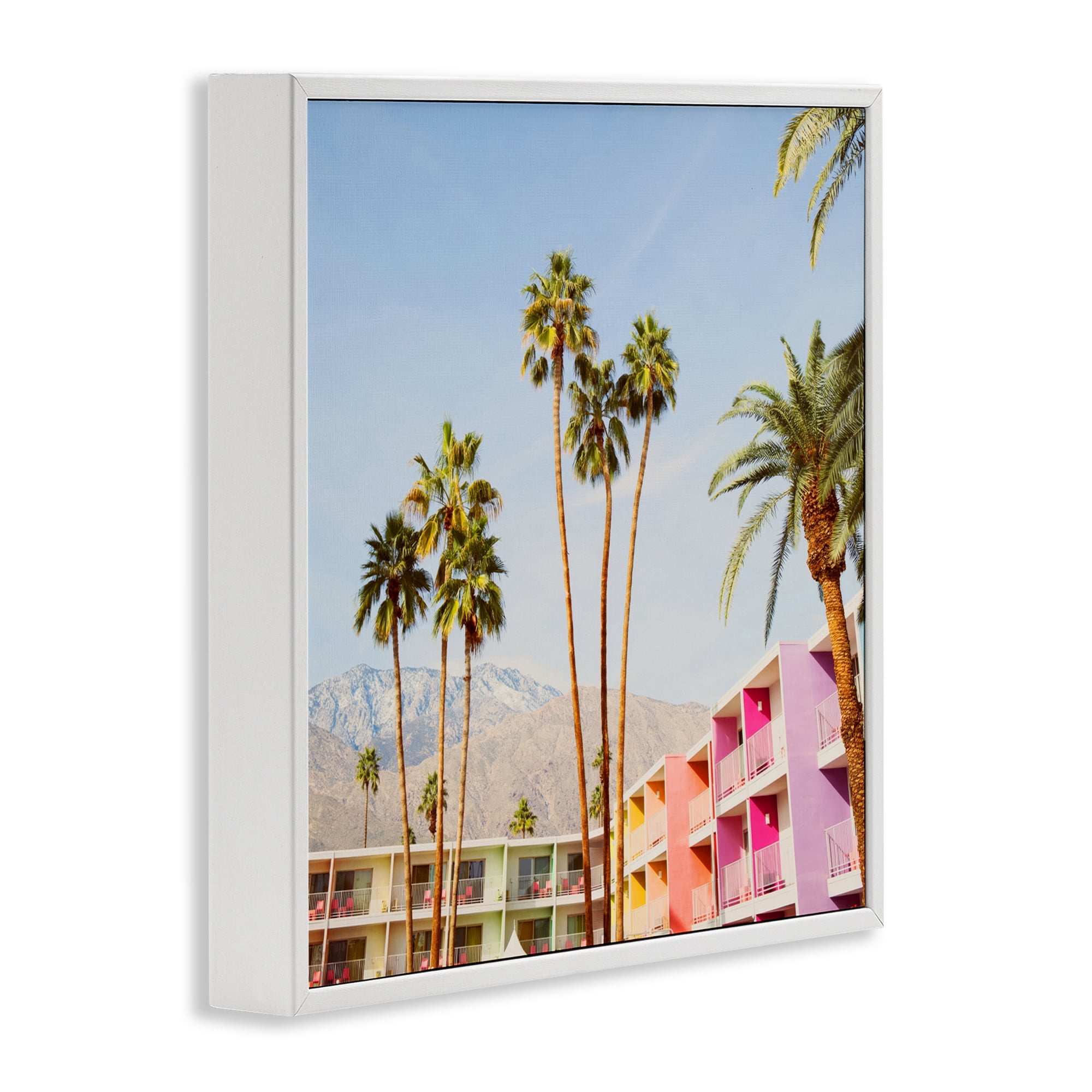 Looming Palms over Resort White Framed Giclee Art, design by LISH Creative