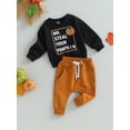 thumbnail image 4 of ZINTAOZT Toddler Baby Boys Halloween Outfits Mr Steal Your Pumpkin Sweatshirts Tops Casual Pants Set 2Pcs Fall Clothes, 4 of 8