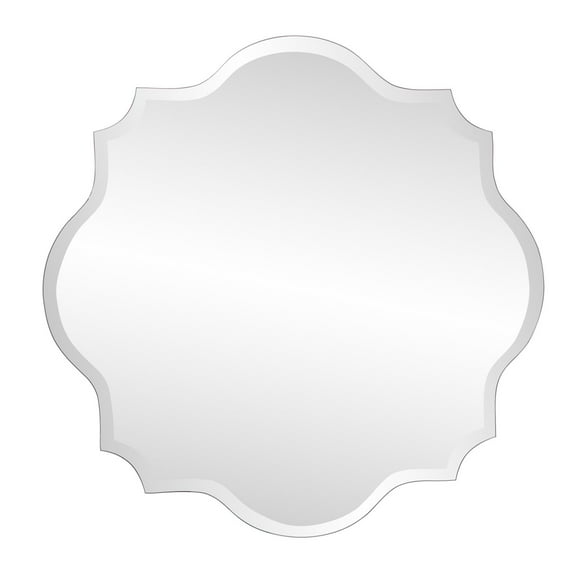 Tyler Dillon Frameless Beveled Mirror with Scalloped and Curved Edges - 36"D