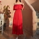 thumbnail image 5 of Vestido de vacaciones Vestido largo informal de playa con hombros descubiertos y hombros descubiertos, Rojo, M Methold AP001405-10B, 5 of 7
