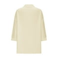 thumbnail image 7 of Ltctricy Women's Oversized Button down Shirts 3/4 Sleeve Collared Pleated Beach Cover Up Tops Casual Loose Blouses(Beige,X-Large), 7 of 7