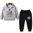 thumbnail image 3 of Conjuntos de chándal para bebés y niños pequeños, conjunto de ropa para niños de 1 a 8 años, Sudadera con capucha de manga larga, pantalones, traje para primavera y otoño, 3 of 5