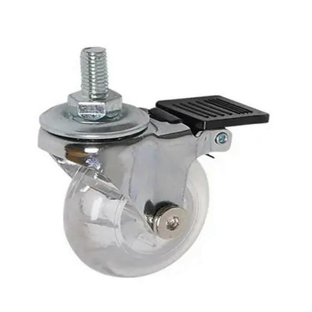 4 Pieces/lot 2 inch casters Transparent Crystal with Wheel Brake Furniture MultiSpecification cabinets(2 InchScrewBrake)