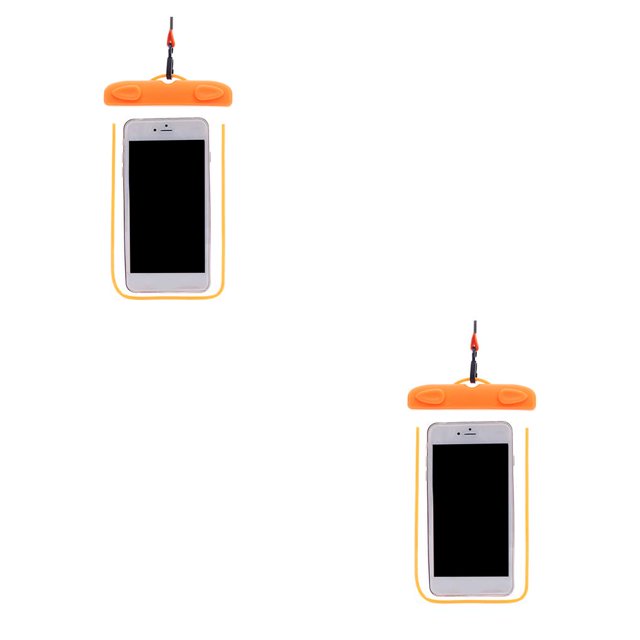 Transemion Waterproof Underwater Case Cover Bag Dry Pouch for Mobile Phone orange 2Set