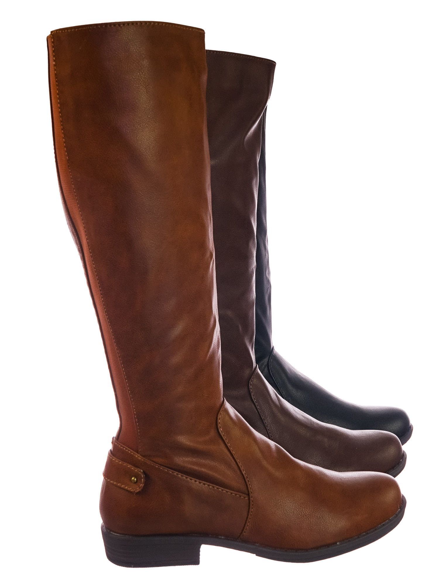 Montage77 F-Leathe Equestrian Winter Warm Fur-Lined Elastic Riding Boots 