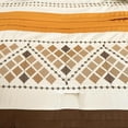 thumbnail image 3 of Chezmoi Collection Maple 7-Piece Orange Brown Geometric Embroidery Pleated Striped Comforter Bedding Set, Queen Size, 3 of 9
