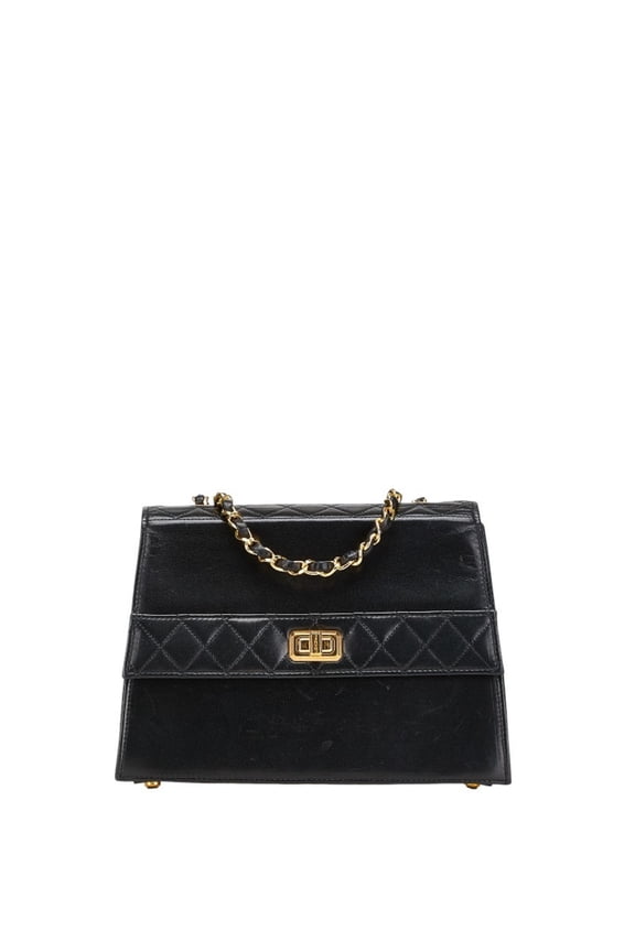 Pre-Owned CHANEL Matelasse Trapezoid Crossbody Chain Shoulder Bag in Black Lambskin... (Good)