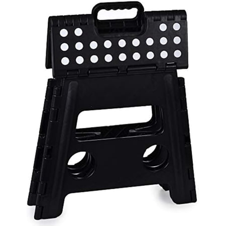 Folding Step Stool, 13 Inch - The Anti-Skid Step Stool is Sturdy to Support Adults and Safe Enough for Kids. Opens Easy with One Flip. Great for Kitchen, Bathroom, Bedroom, Kids or Adults. (Black)
