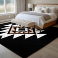 thumbnail image 4 of Black White Beige Boho Area Rug 5x8 FT, Non Slip Bedroom Throw Carpet, Western Geometric Aesthetic Washable Soft Floor Carpet Non-Shedding Rug for Living Room Nursery Dorm Office, 4 of 9