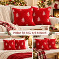 thumbnail image 6 of LOMYOLO Christmas Pillow Covers 18x18IN Set of 2,Soft Faux Fur Throw Pillow Case with Embroidered Christmas Tree, Holiday Decorative Pillowcases for Couch Sofa Bed Farmhouse Winter Xmas Decor-RED, 6 of 7