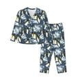 thumbnail image 1 of Fotbe Penguin Arctic Adventure Conjunto de Pijama de Manga Larga para Mujer con Estampado, Ropa de Dormir de 2 Piezas, Conjunto de Casa Suave y Cómodo con Bolsillos-Large, 1 of 7