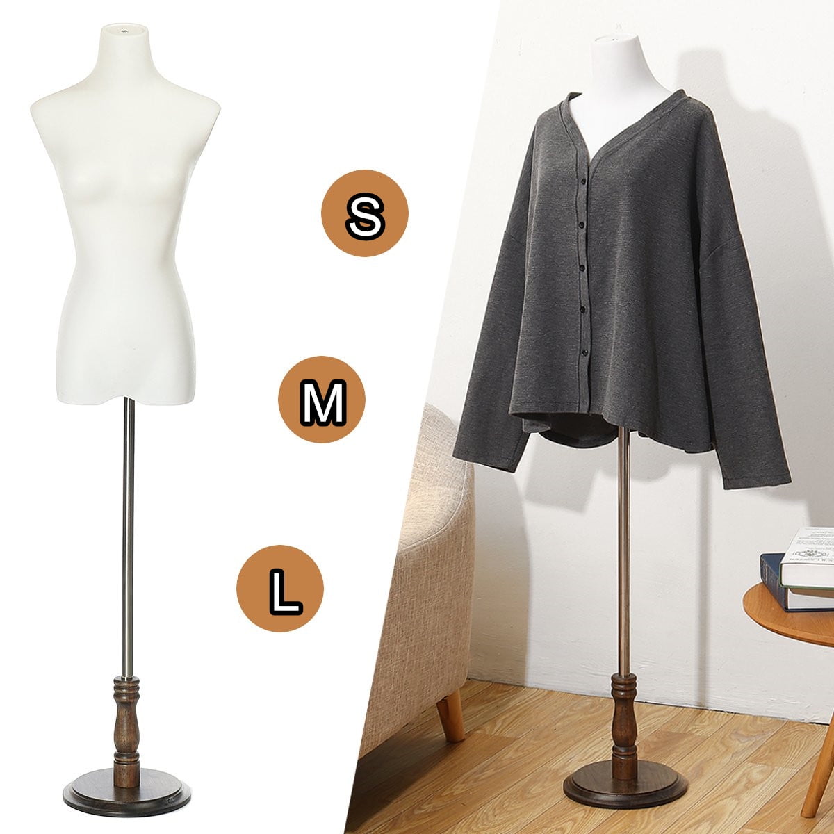 50''67'' Height Adjustable Female Dress Form Pinnable Mannequin Body