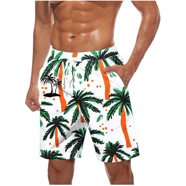 Pantalones Cortos Casuales para Hombre Imprimir con Bolsillos Pantalones de Playa de Cintura Elástica, Pantalones Cortos de Cintura Elástica para Hombre