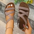 thumbnail image 3 of Rokment Women's Platform Wedge Strappy Fisherman Sandals Comfortable Elastic Orthopedic Low Arch Support Slip on Walking Summer Shoes for Vacation Travel Khaki Size 8.5, 3 of 7
