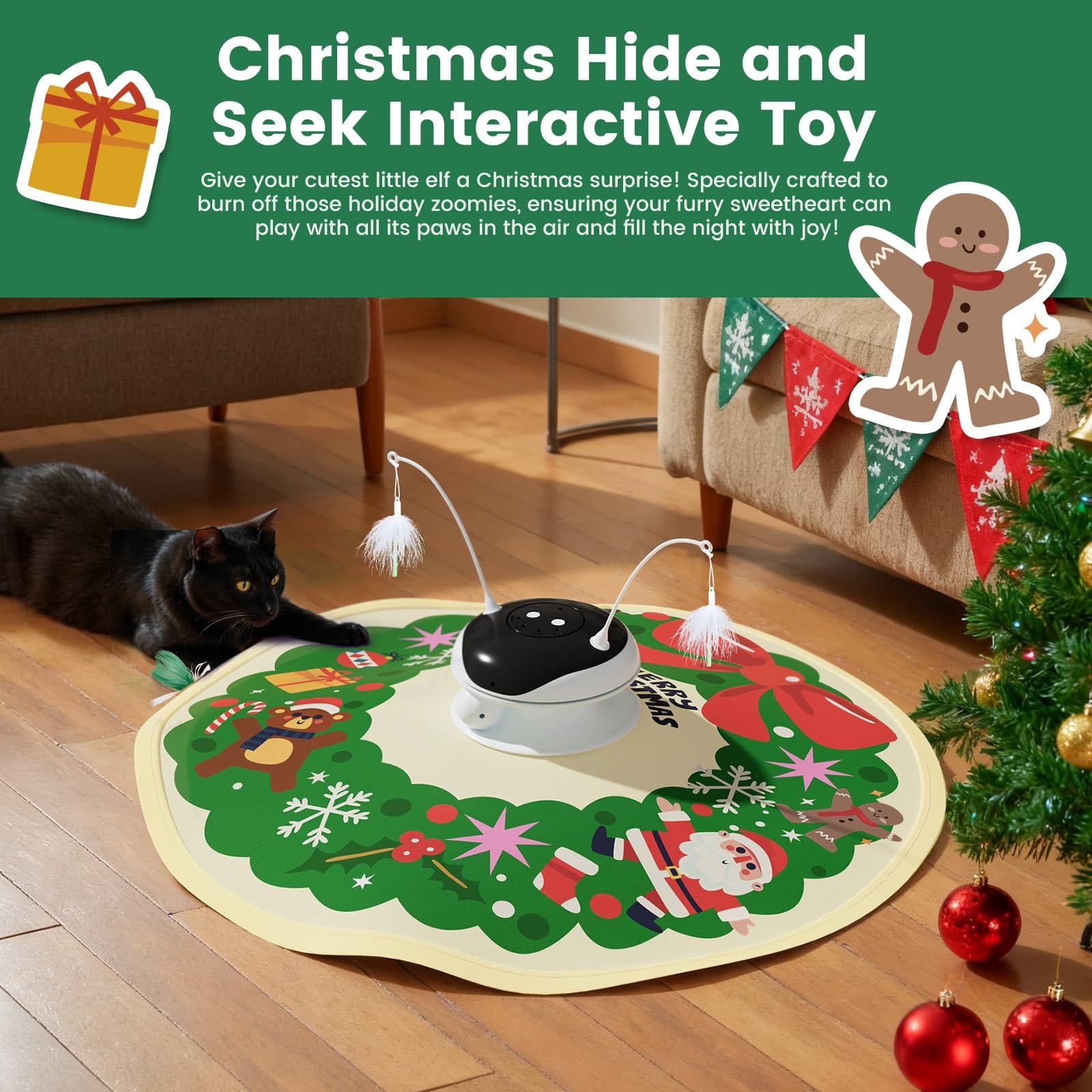 Interactive 5in1 Cat Toys Chargeable Moving Pointer Track Ball And Seek Real Bird Sing Touch/sound Activated Kitten Exercise For Indoor Bored Cats  600mah