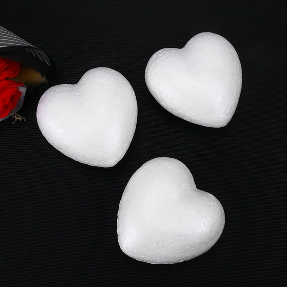 FOMIYES 10Pcs Foam Adornment Heart Shaped Polystyrene Ball For Painting Projects