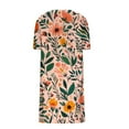 thumbnail image 4 of Summer Xqxayjr Ladies Boho Midi Sundress Linen Floral Printed Summer Aline Swing Graduation Dresses Casual Flowy Plus Size Short Sleeve Cocktail Dress, 4 of 5