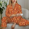 thumbnail image 4 of Wukai Pizza Print Women's Pajama Set - Soft Long Sleeve Sleepwear for Comfort and Style-X-Large, 4 of 9