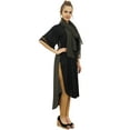 thumbnail image 5 of Bimba Women Designer Black High Low Straight Kurti Dress With Printed Scarf-4, 5 of 8