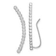 thumbnail image 4 of Sterling Silver Rhodium-plated 16-stone Cubic Zirconia Ear Climber Earrings, 4 of 4