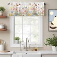 thumbnail image 2 of Spring Watercolor Valance Curtain Colorful Butterfly Flowers Plants Window Valances Rod Pocket Short Curtains Window Treatments for Kitchen Bedroom Bathroom Laundry 60" x 18", 2 of 9