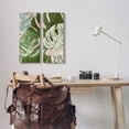 thumbnail image 2 of Modern Layered Monstera Leaves Botanical & Floral Graphic Art Gallery Wrapped Canvas Print Wall Art, Set of 2, 2 of 7