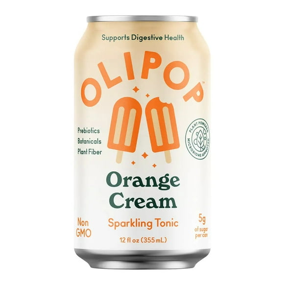 Olipop Orange Cream Sparkling Tonic 355 ml, 12 fl oz- Case of 12