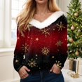 thumbnail image 2 of larppty Pullover for Women Ugly Christmas Sweaters Funny Holiday Sweatshirts Faux Fur Trim V Neck Long Sleeve Graphic Xmas Sweatshirt (Black, L), 2 of 4