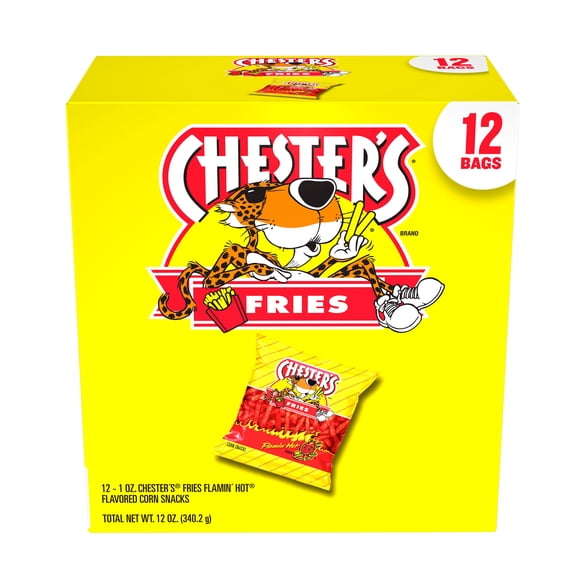 Chester's Fries Flamin' Hot Flavored Corn Snacks, 12 oz, 12 Count