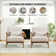 thumbnail image 3 of Bonzy Home Mid-Century Modern Accent Chair — Comfy Fabric Lounge Armchair with Wood Frame & Throw Pillow, Set of 2, Beige, 3 of 7
