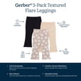 thumbnail image 4 of Gerber Toddler Girl 3-Pack Taupe Flowers Leggins, Sizes 2-5 T, 4 of 5