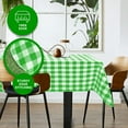 thumbnail image 5 of Sorfey Checkered Square Dining Table Cover Vinyl Table Cloth with Flannel, Green 52" x 52", 5 of 6