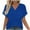 Dark Blue, variant on qolati Womens Summer Tops Eyelets Short Sleeve Basic V Neck T Shirts Dressy Casual Loose Fit Tunic Tees Cute Fashion Outfits