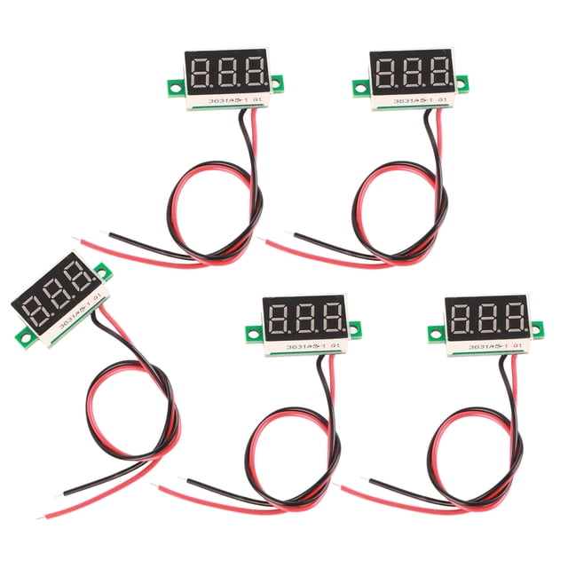 Voltímetro LED Mini 5 Piezas Rojo Jadeshay