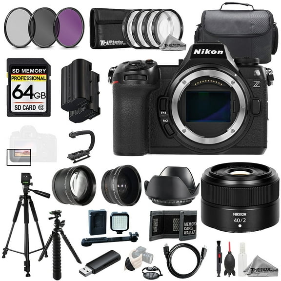 Nikon Z6 III   Z 40mm f/2 Lens 64GB Ext Bat 9 PC Filter-MEGA Kit (International Version)