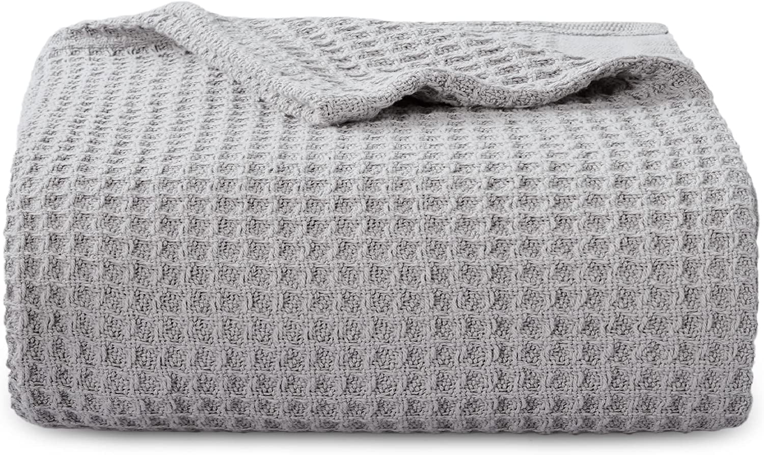 Bedsure 100 Cotton Blankets Queen Size for Bed 405GSM Waffle Weave