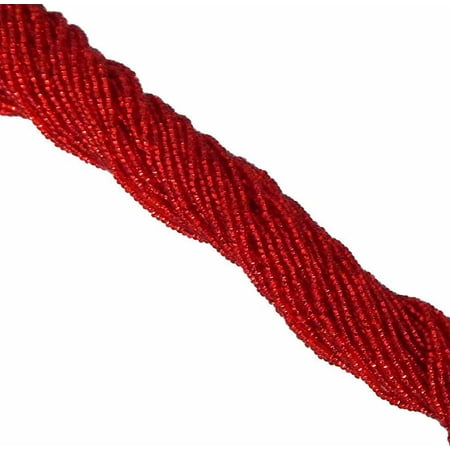 11 Silver Lined Seed Beads - Czech 11/0 Glass Seed, Loose Beads, 1 6 String Hank Preciosa Silver Lined Light Ruby