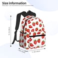 thumbnail image 4 of Haiem Strawberries Lightweight Backpack for School, Classic Basic Water Resistant Casual Daypack for Travel with Bottle Side Pockets, 4 of 8