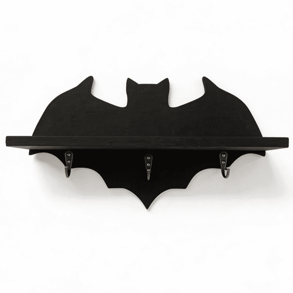 Bat-Shaped Gothic Decorative Wall Mounted Shelf, Crystal Display Shelf, Mysterious Floating Witchy-Style Shelf for Room Decor