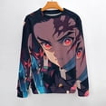 thumbnail image 2 of Demon Slayer Unisex Sweater Long Sleeve Round Neck Pullover Jumper Fall Winter Clothes Print Tops Blouse M, 2 of 6