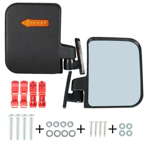 Genrics for Yamaha EZGO Club Car 2 pcs Golf Cart Side Mirrors Rear View Mirrors LED