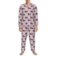 thumbnail image 3 of Balery Dachshund Dog Puppy Pattern Pajama Sets for Men Long Sleeve 2 Piece Sleepwear Loungewear Sets Soft PJ's with Pockets Long Sleeve Comfy Pj Sets-Large, 3 of 7