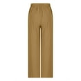 thumbnail image 4 of SNKSDGM Women's Plus Black Cargo Pants Women Tall Work Pants Women High Waisted Wide Leg High Waist Casual Pants European and Solid Color Corduroy Spliced Slit Hem Trousers for Women, 4 of 5