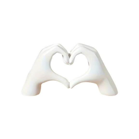 Heart Hands Sculpture - Love Decor for Living Room, Bedroom, Bookshelf Black Finger Gesture Statue for Coffee Table, Office, TV Cabinet, Small Space Decoration