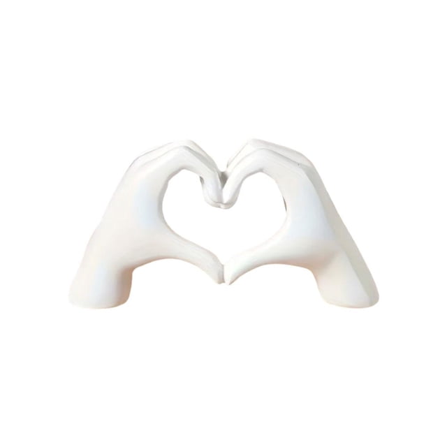 CAIROYAR Escultura decorativa de manos de corazón, estatua de resina con dedos enamorados, decoración de estantes con estatuas de manos de corazón, adornos con gestos de corazón, escultura decorativa